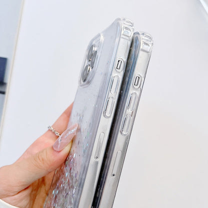 Lanyard Glitter Epoxy Clear Phone Case, For iPhone 14, For iPhone 14 Plus, For iPhone 14 Pro