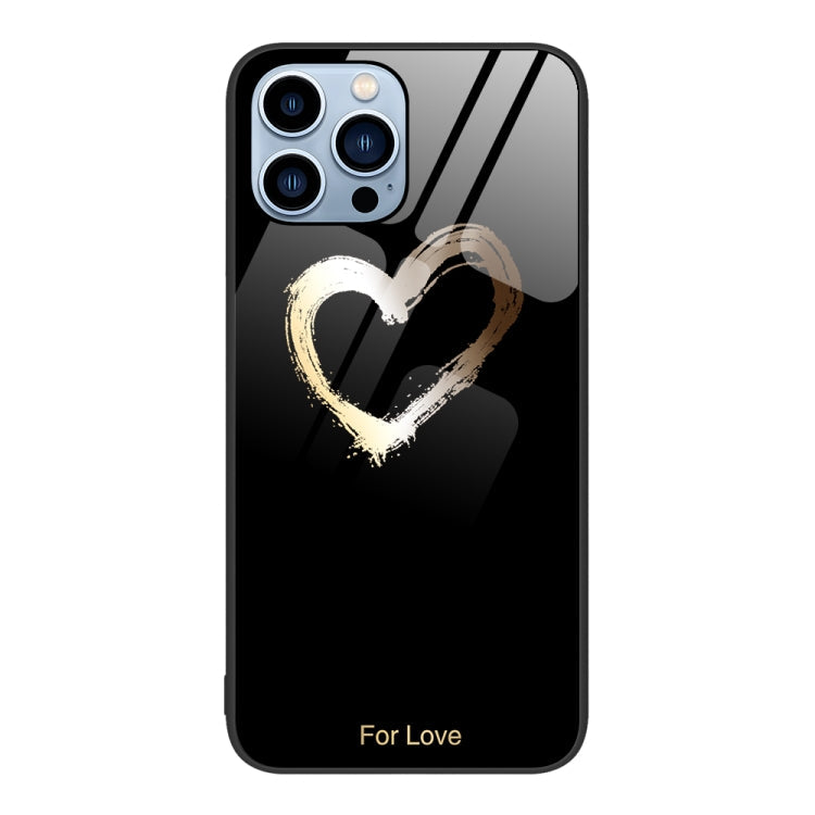 Colorful Painted Glass Phone Case, For iPhone 14 Pro Max
