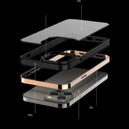 3 in 1 Electroplated Frame Phantom Phone Case, For iPhone 14, For iPhone 14 Plus, For iPhone 14 Pro, For iPhone 14 Pro Max