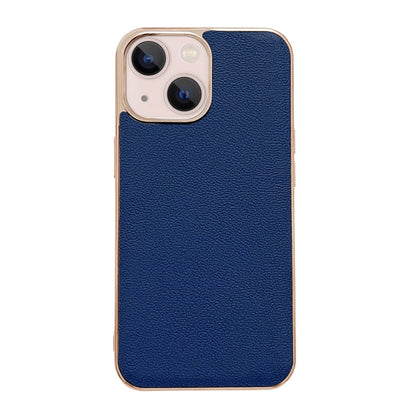 Genuine Leather Luolai Series Nano Electroplating Phone Case, For iPhone 14, For iPhone 14 Plus, For iPhone 14 Pro, For iPhone 14 Pro Max, For iPhone 13, For iPhone 13 Pro