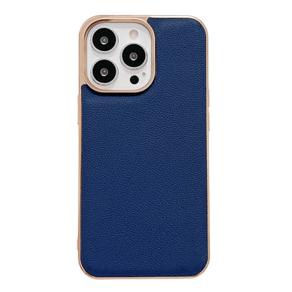 Genuine Leather Luolai Series Nano Electroplating Phone Case, For iPhone 14, For iPhone 14 Plus, For iPhone 14 Pro, For iPhone 14 Pro Max, For iPhone 13, For iPhone 13 Pro