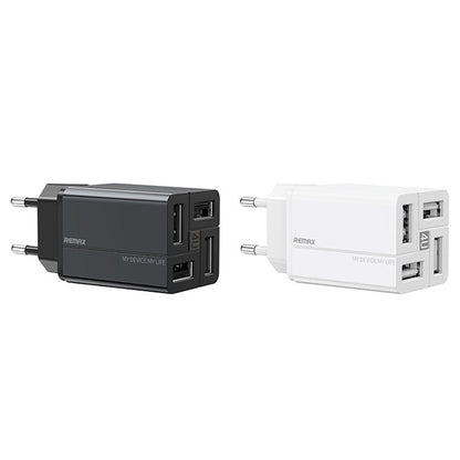 REMAX RP-U43 3.4A 4 USB Port Fast Charger, EU Plug, UK Plug