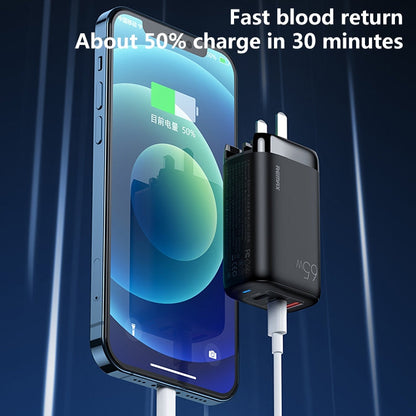 REMAX RP-U55 Territory Series 65W USB+Dual USB-C / Type-C Interface Fast Charger, CN Plug