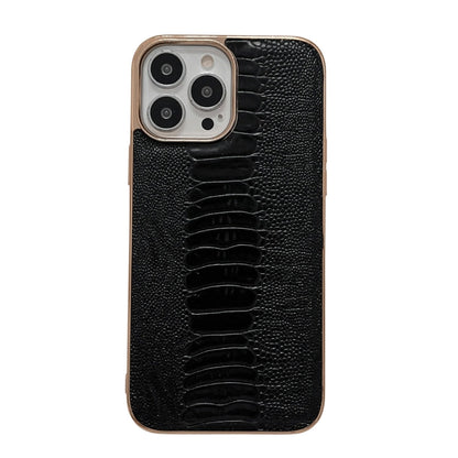 Genuine Leather Pinshang Series Nano Electroplating Phone Case, For iPhone 14, For iPhone 14 Plus, For iPhone 14 Pro, For iPhone 14 Pro Max, For iPhone 13, For iPhone 13 Pro