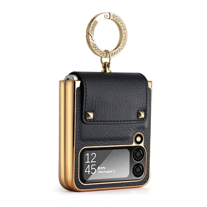 GKK Colorful PU Phone Case with Ring Holder, For Samsung Galaxy Z Flip4 5G, For Samsung Galaxy Z Flip3 5G