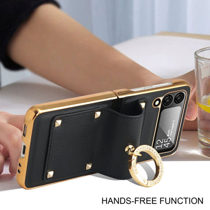 GKK Colorful PU Phone Case with Ring Holder, For Samsung Galaxy Z Flip4 5G, For Samsung Galaxy Z Flip3 5G