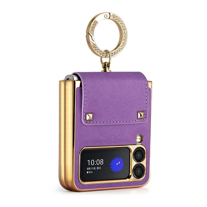 GKK Colorful PU Phone Case with Ring Holder, For Samsung Galaxy Z Flip4 5G, For Samsung Galaxy Z Flip3 5G