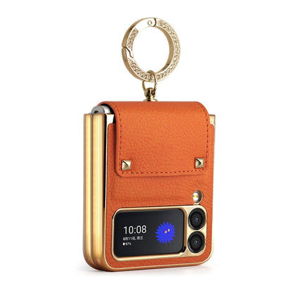 GKK Colorful PU Phone Case with Ring Holder, For Samsung Galaxy Z Flip4 5G, For Samsung Galaxy Z Flip3 5G
