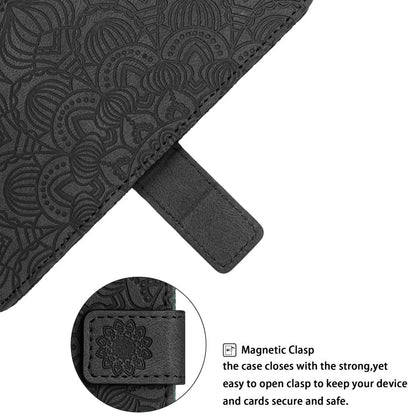 Mandala Embossed Flip Leather Phone Case, For iPhone 14, For iPhone 14 Plus, For iPhone 14 Pro, For iPhone 14 Pro Max