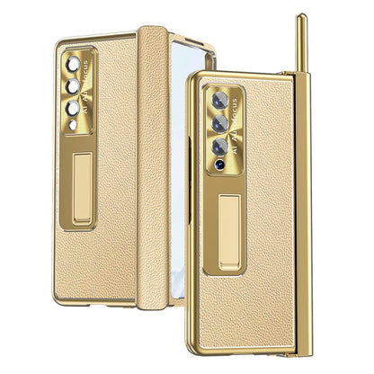 Litchi Pattern Magnetic Shell Film Integrated Shockproof Phone Case, For Samsung Galaxy Z Fold3 5G, For Samsung Galaxy Z Fold4