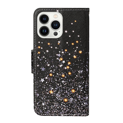 3D Colored Drawing Flip Leather Phone Case, For iPhone 14 Pro Max