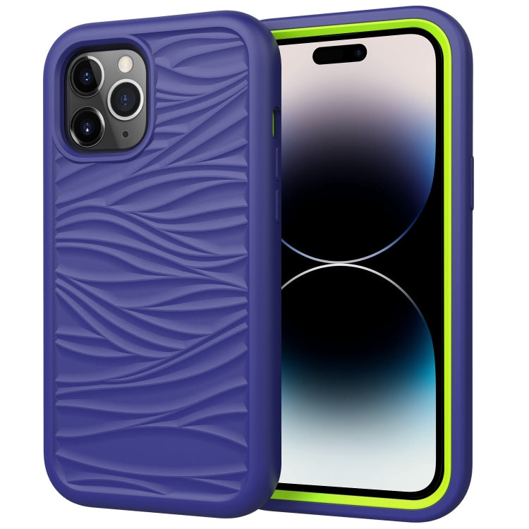 Wave Pattern 3 in 1 Silicone + PC Shockproof Phone Case, For iPhone 14, For iPhone 14 Plus, For iPhone 14 Pro, For iPhone 14 Pro Max