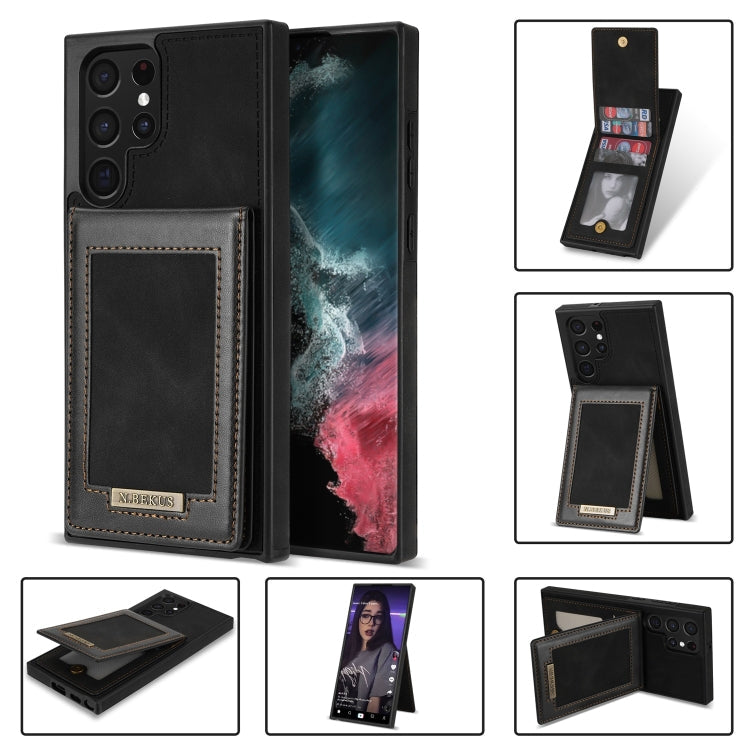N.Bekus Vertical Flip Card Slot RFID Phone Case, For Samsung Galaxy S22 Ultra 5G