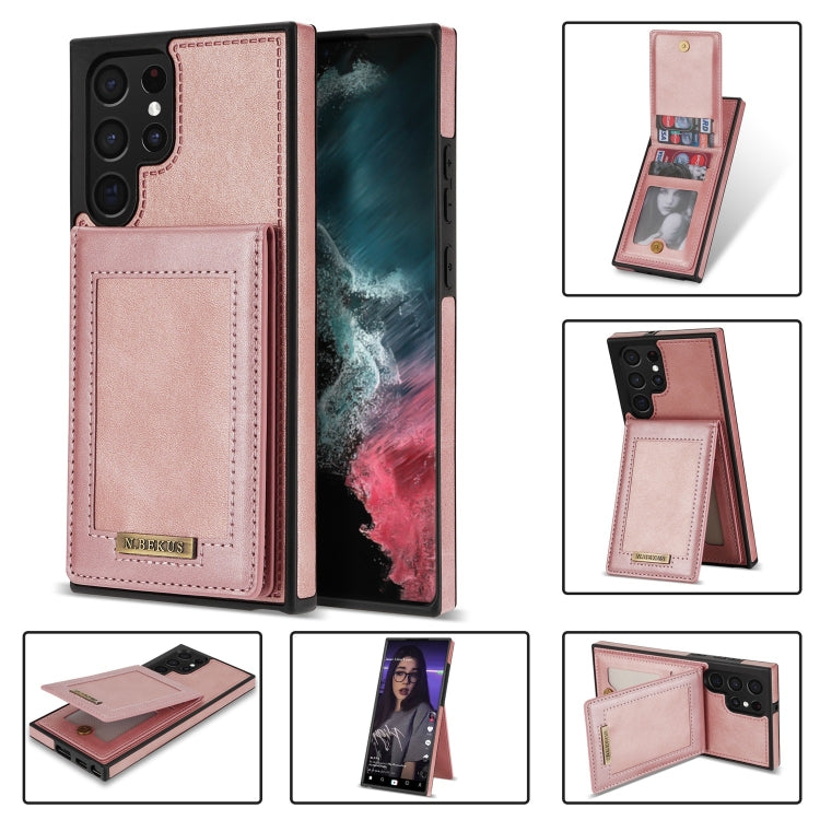 N.Bekus Vertical Flip Card Slot RFID Phone Case, For Samsung Galaxy S22 Ultra 5G