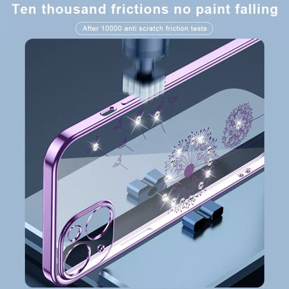 Electroplating Diamond Dandelion TPU Phone Case, For iPhone 14, For iPhone 14 Plus, For iPhone 14 Pro