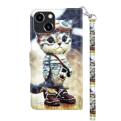 3D Painted Leather Phone Case, For iPhone 14, For iPhone 14 Plus, For iPhone 14 Pro