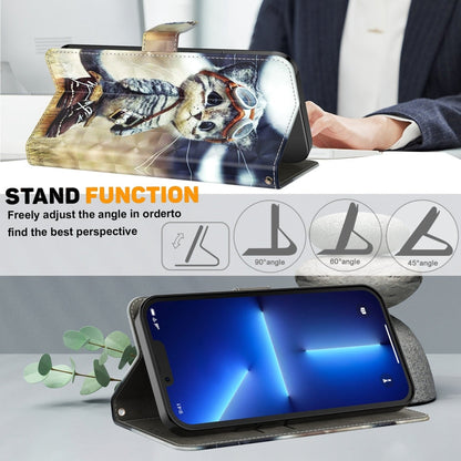 3D Painted Leather Phone Case, For iPhone 14, For iPhone 14 Plus, For iPhone 14 Pro