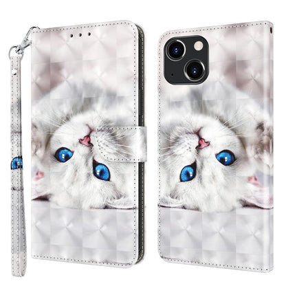 3D Painted Leather Phone Case, For iPhone 14, For iPhone 14 Plus, For iPhone 14 Pro