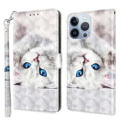 3D Painted Leather Phone Case, For iPhone 14, For iPhone 14 Plus, For iPhone 14 Pro