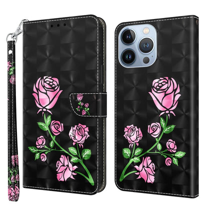 3D Painted Leather Phone Case, For iPhone 14, For iPhone 14 Plus, For iPhone 14 Pro