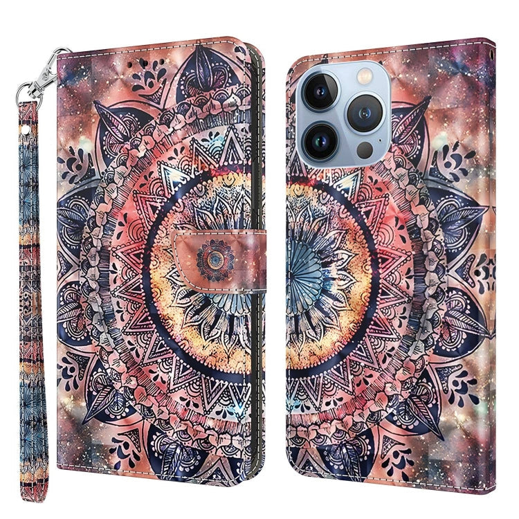 3D Painted Leather Phone Case, For iPhone 14, For iPhone 14 Plus, For iPhone 14 Pro