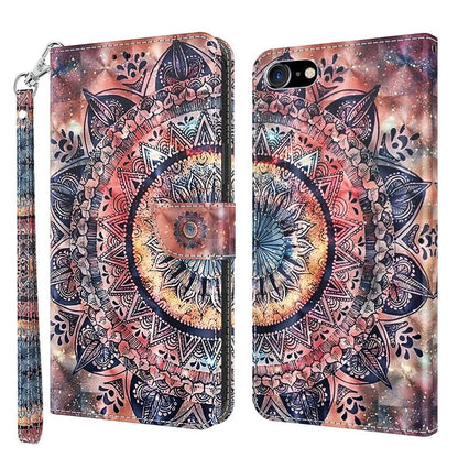 3D Painted Leather Phone Case, For iPhone SE 2022 / SE 2020 / 8 / 7, For iPhone XR, For iPhone 8 Plus / 7 Plus