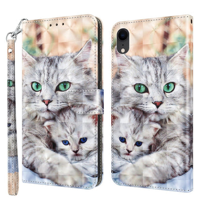 3D Painted Leather Phone Case, For iPhone SE 2022 / SE 2020 / 8 / 7, For iPhone XR, For iPhone 8 Plus / 7 Plus
