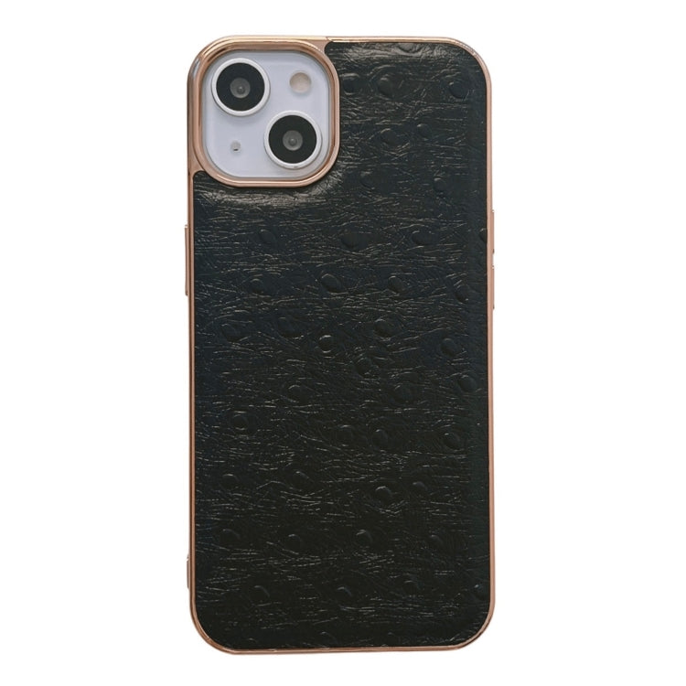 Genuine Leather Ostrich Texture Nano Case, For iPhone 13 Pro, For iPhone 13 Pro Max, For iPhone 13, For iPhone 14 Plus, For iPhone 14 Pro Max, For iPhone 14 Pro