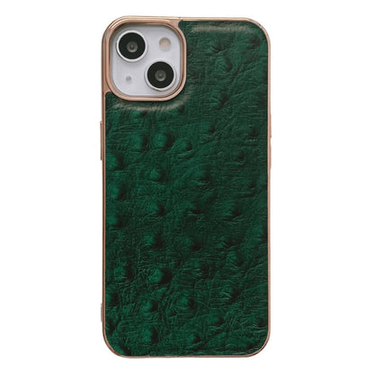 Genuine Leather Ostrich Texture Nano Case, For iPhone 13 Pro, For iPhone 13 Pro Max, For iPhone 13, For iPhone 14 Plus, For iPhone 14 Pro Max, For iPhone 14 Pro