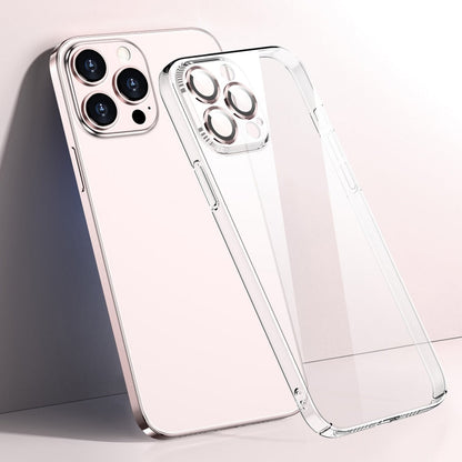 Glass Lens Film Clear PC Phone Case, For iPhone 14, For iPhone 14 Plus, For iPhone 14 Pro, For iPhone 14 Pro Max