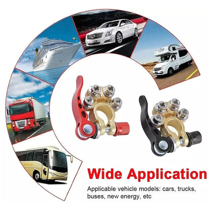 1 Pair Car Battery Terminals Quick Disconnect Cables Connectors, with L Wrench + 40A Terminal + Insulation Pad, with L Wrench + 40A Terminal + Insulation Pad