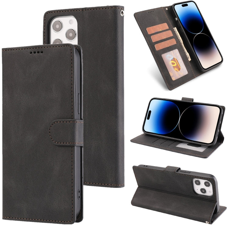 Fantasy Classic Skin-feel Calfskin Texture Leather Case, For iPhone 14, For iPhone 14 Plus, For iPhone 14 Pro, For iPhone 14 Pro Max