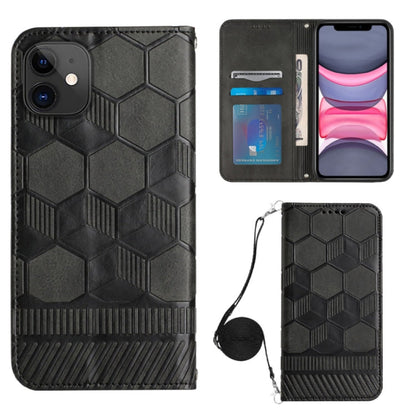 Crossbody Football Texture Magnetic PU Phone Case, For iPhone 11, For iPhone 11 Pro, For iPhone 11 Pro Max, For iPhone 12