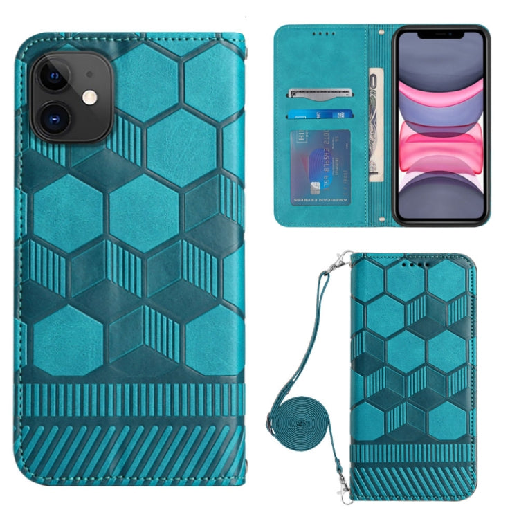 Crossbody Football Texture Magnetic PU Phone Case, For iPhone 11, For iPhone 11 Pro, For iPhone 11 Pro Max, For iPhone 12