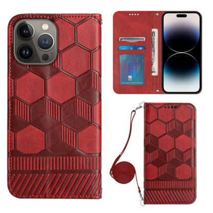 Crossbody Football Texture Magnetic PU Phone Case, For iPhone 14 Plus, For iPhone 14 Pro, For iPhone 14 Pro Max, For iPhone SE 2022/SE 2020/8/7