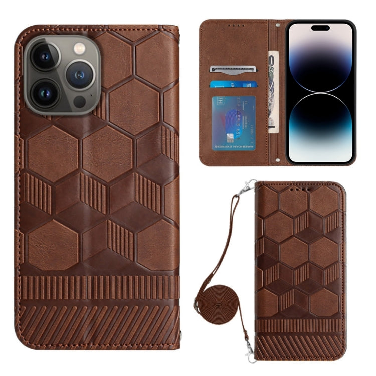 Crossbody Football Texture Magnetic PU Phone Case, For iPhone 14 Plus, For iPhone 14 Pro, For iPhone 14 Pro Max, For iPhone SE 2022/SE 2020/8/7