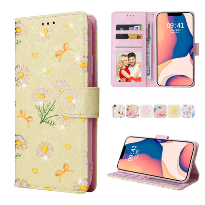Bronzing Painting RFID Leather Case, For iPhone 14, For iPhone 14 Plus, For iPhone 14 Pro, For iPhone 14 Pro Max