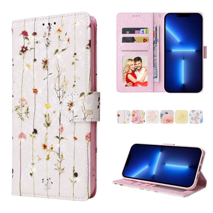 Bronzing Painting RFID Leather Case, For iPhone 13 mini, For iPhone 13, For iPhone 13 Pro, For iPhone 13 Pro Max