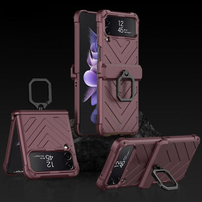 GKK Sliding Camshield Magnetic Armor Flip Phone Case with Ring Holder, For Samsung Galaxy Z Flip4