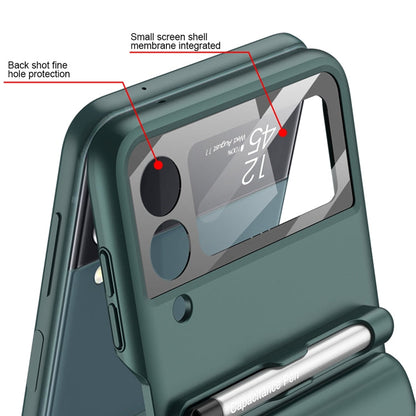 GKK Magnetic Full Coverage Phone Flip Case with Pen, For Samsung Galaxy Z Flip4