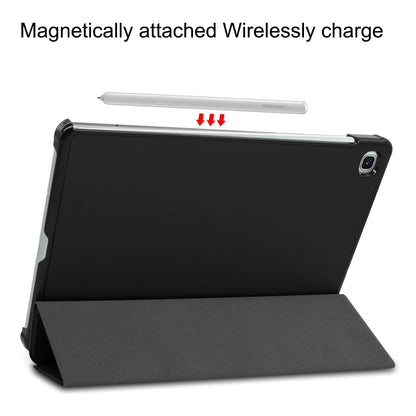 Custer Pattern Pure Color Horizontal Flip Leather Case with Three-folding Holder, For Galaxy Tab S6 Lite 10.4 inch, For Lenovo M10 Plus TB-X606F