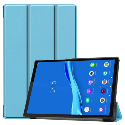 Custer Pattern Pure Color Horizontal Flip Leather Case with Three-folding Holder, For Galaxy Tab S6 Lite 10.4 inch, For Lenovo M10 Plus TB-X606F