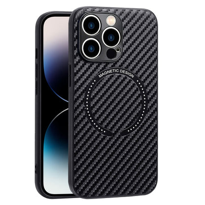 Carbon Fiber Texture MagSafe Magnetic Phone Case, For iPhone 14, For iPhone 14 Plus, For iPhone 14 Pro, For iPhone 14 Pro Max, For iPhone 13