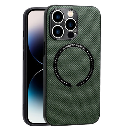 Carbon Fiber Texture MagSafe Magnetic Phone Case, For iPhone 14, For iPhone 14 Plus, For iPhone 14 Pro, For iPhone 14 Pro Max, For iPhone 13