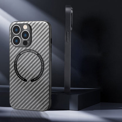 Carbon Fiber Texture MagSafe Magnetic Phone Case, For iPhone 11 Pro, For iPhone 11 Pro Max, For iPhone 11