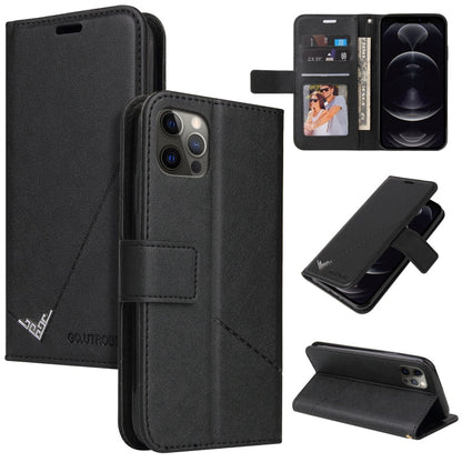 GQUTROBE Right Angle Leather Phone Case, For iPhone 12 mini, For iPhone 12 Pro, For iPhone 12 Pro Max, For iPhone 11