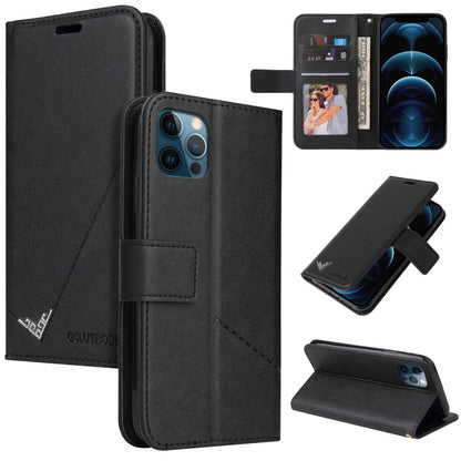 GQUTROBE Right Angle Leather Phone Case, For iPhone 12 mini, For iPhone 12 Pro, For iPhone 12 Pro Max, For iPhone 11