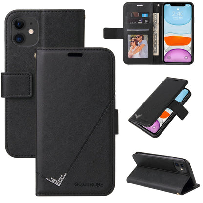 GQUTROBE Right Angle Leather Phone Case, For iPhone 12 mini, For iPhone 12 Pro, For iPhone 12 Pro Max, For iPhone 11