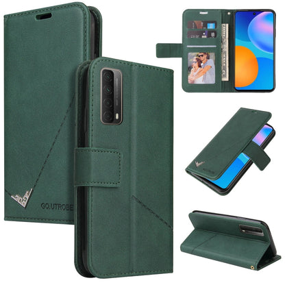 GQUTROBE Right Angle Leather Phone Case, For Huawei P40, For Huawei P40 Lite, For Huawei P40 Pro, Huawei P smart 2021