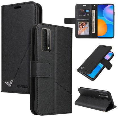 GQUTROBE Right Angle Leather Phone Case, For Huawei P40, For Huawei P40 Lite, For Huawei P40 Pro, Huawei P smart 2021